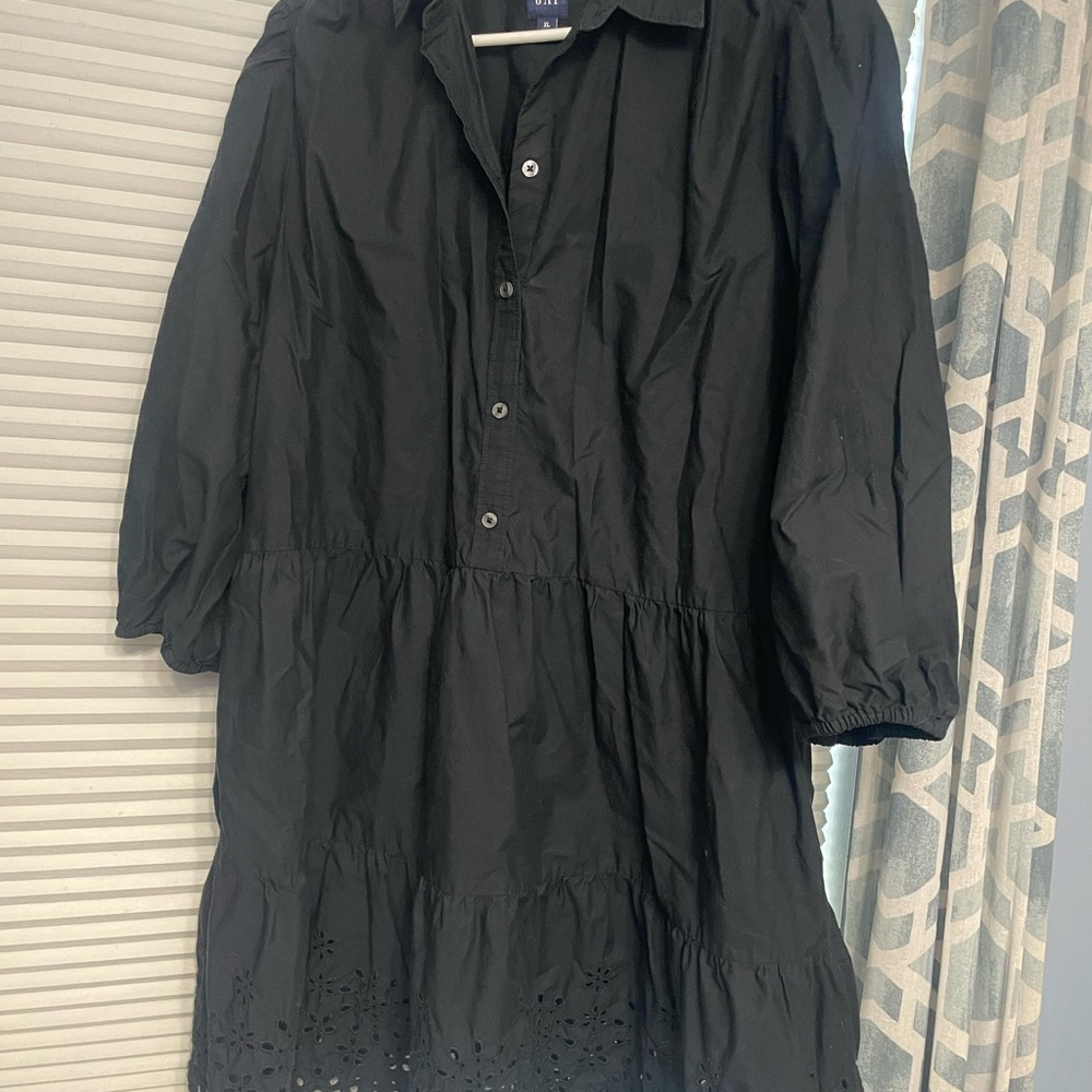 GAP Black Button-Up Dress